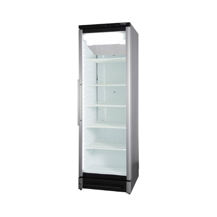 Vestfrost MF180 Glass Single Door Upright Display Freezer, 282L, Frost-Free, Heated Glass Door, White