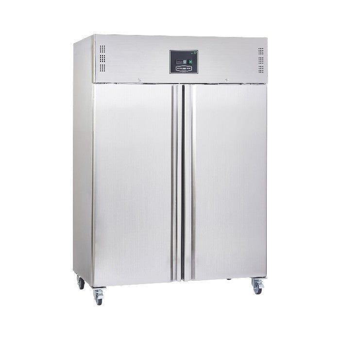 Sterling Pro Cobus SPR212PV Double Door Gastronorm Refrigerator, 1200L Stainless Steel, R290 Ventilated Cooling, Automatic Defrost, Adjustable Shelves