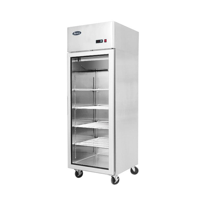Atosa YCF9407GR Slimline Single Glass Door Upright Freezer, Stainless Steel Commercial Display Freezer, 410L
