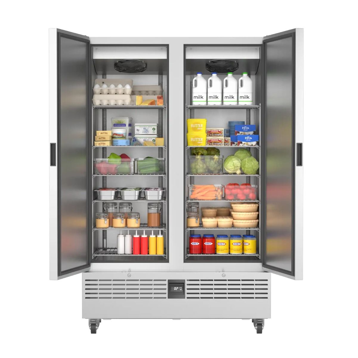 Foster FSL800H/11-301 Slimline Double Door Upright Refrigerated Cabinet, 800L, Stainless Steel, Commercial Kitchen