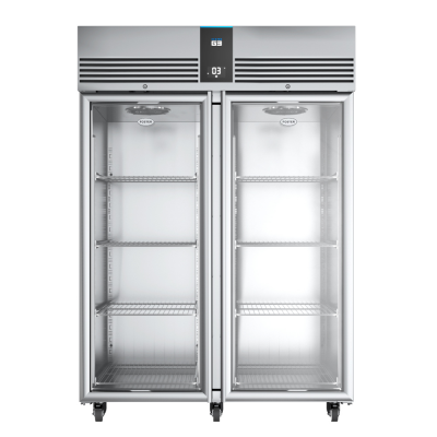 Foster EP1440G/41-494 EcoPro G3 Glass Double Door Upright Refrigerated Cabinet, 1350L – Stainless Steel, LED Display, 8 Shelves