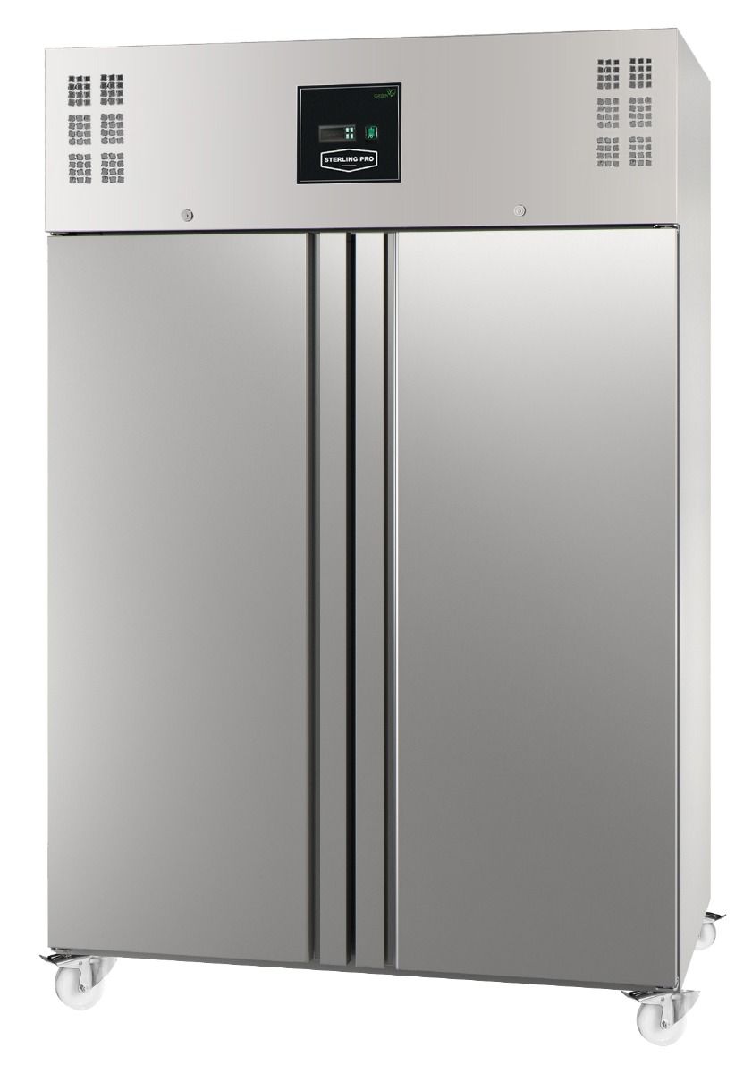 Sterling Pro Cobus SPR212PV Double Door Gastronorm Refrigerator, 1200L Stainless Steel, R290 Ventilated Cooling, Automatic Defrost, Adjustable Shelves