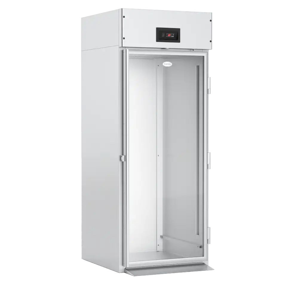 Foster GRL1H Single Glass Door Roll-In Upright Display Refrigerator, 1205L, Stainless Steel, Left Hinge