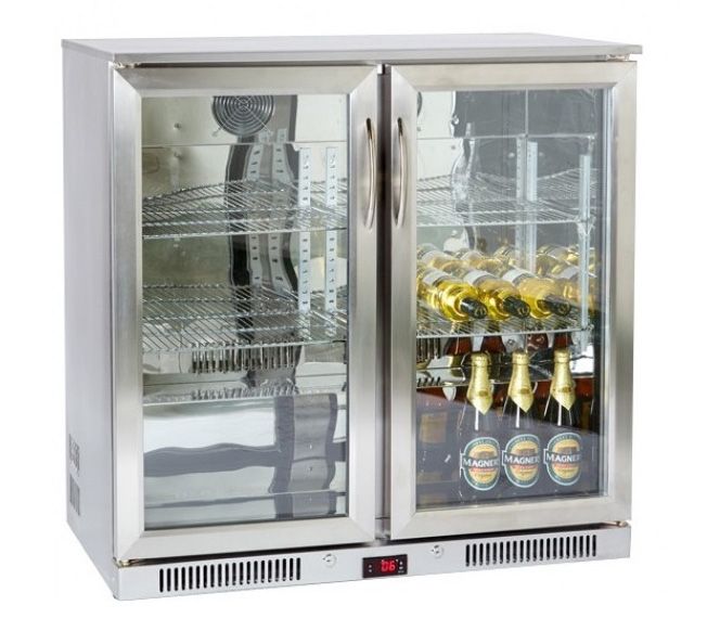 Prodis NT2ST-HC Hinged Glass Double Door Stainless Steel Undercounter Bottle Cooler – 220 Litres