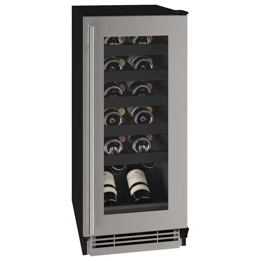 U-Line HWC115 15" Wine Refrigerator | Stainless Steel/Black/Integrated, Reversible Hinge