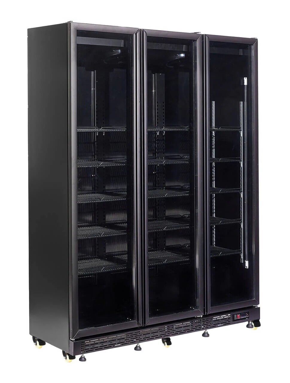 Combisteel Triple Glass Door Display Fridge Merchandiser 1200L, Heated, Black