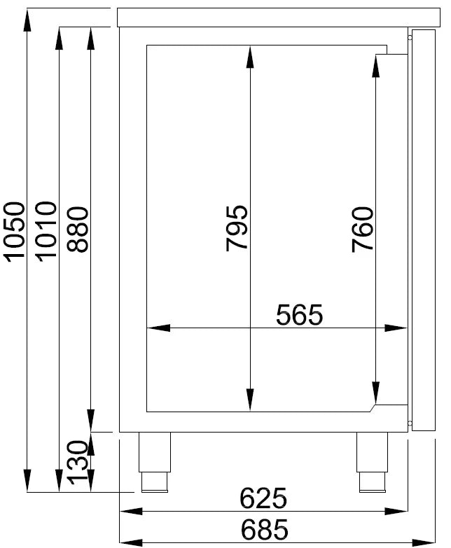 Combisteel 3-Door Beer Counter – Stainless Steel 430 – Space for 1 Keg per Door