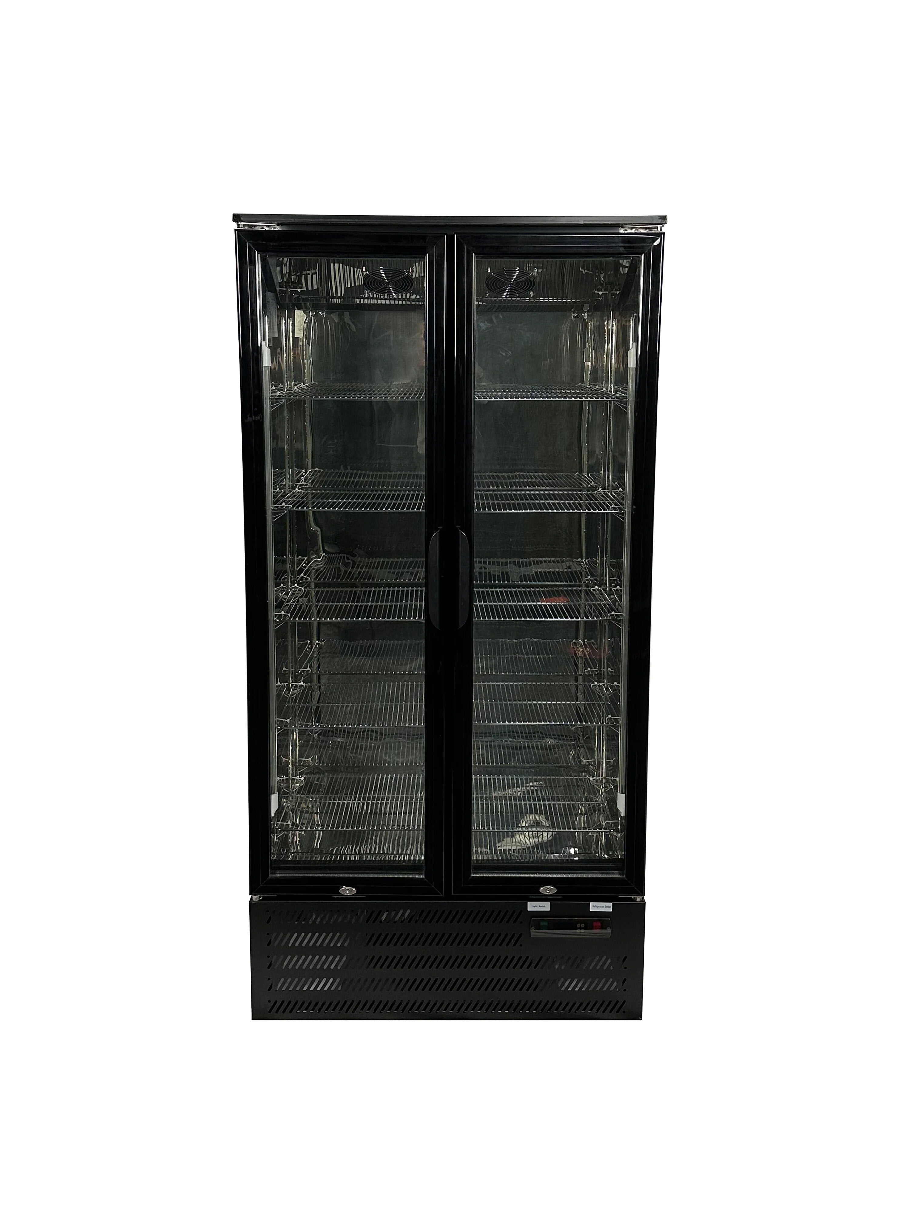 Combisteel Backbar Cooler High MVC-458 – 458L Ventilated Black Stainless Steel Refrigerated Display with LED Lighting and Lockable Doors