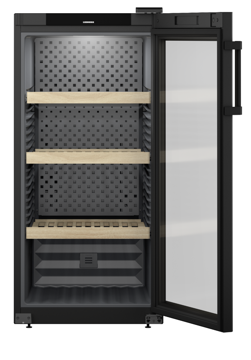 Liebherr WPbl 4201 Upright Wine Fridge – 141 Bottle Capacity, Black Finish