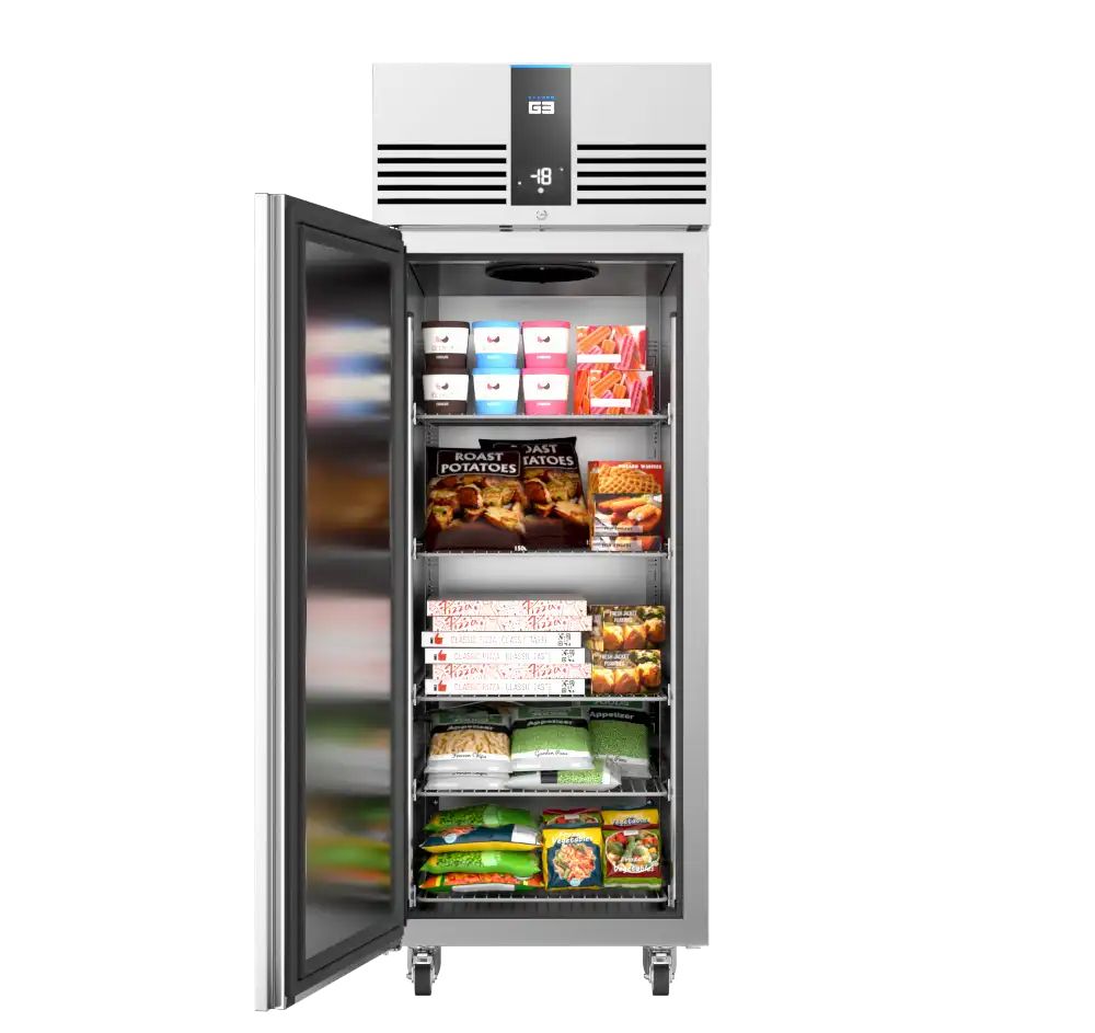 Foster EP700SL/41-767 EcoPro G3 Compact Single Door Upright Freezer, 550L, Stainless Steel, Energy Efficient, Low Height Design