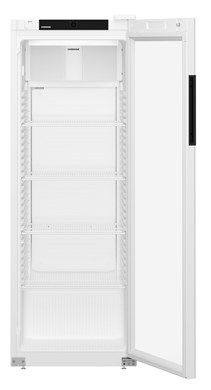 Liebherr MRFVC 3511 Glass Door White Display Fridge, 347L, Forced Air Cooling, Self-Closing Door, 5 Adjustable Shelves