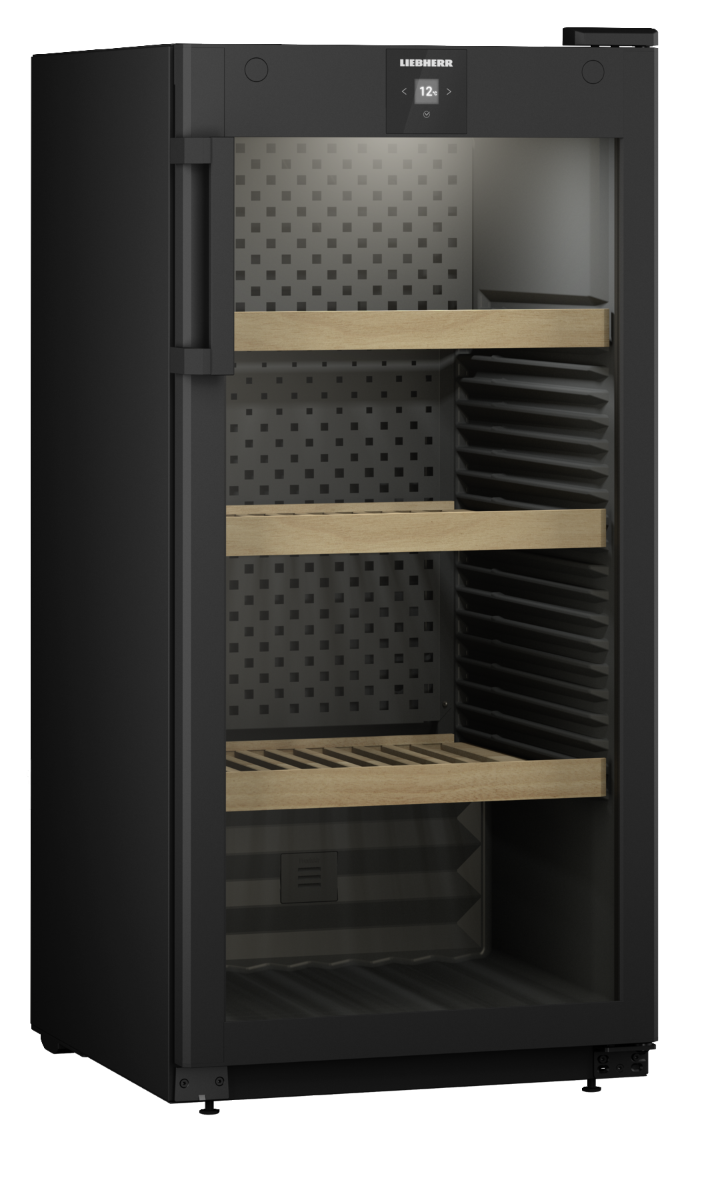 Liebherr WPbl 4201 Upright Wine Fridge – 141 Bottle Capacity, Black Finish