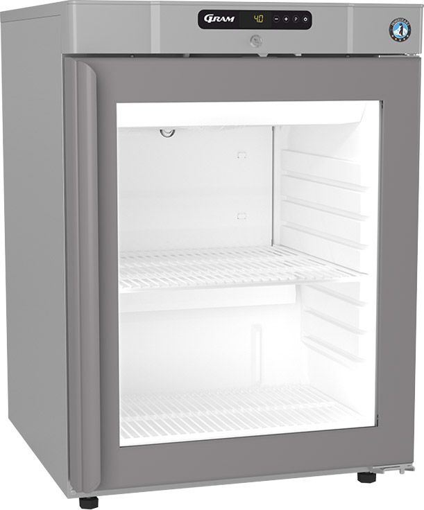 Hoshizaki KG220 R-DR G U Compact Glass Single Door Stainless Steel Undercounter Display Fridge, 123L, Lockable, +1°C to +12°C