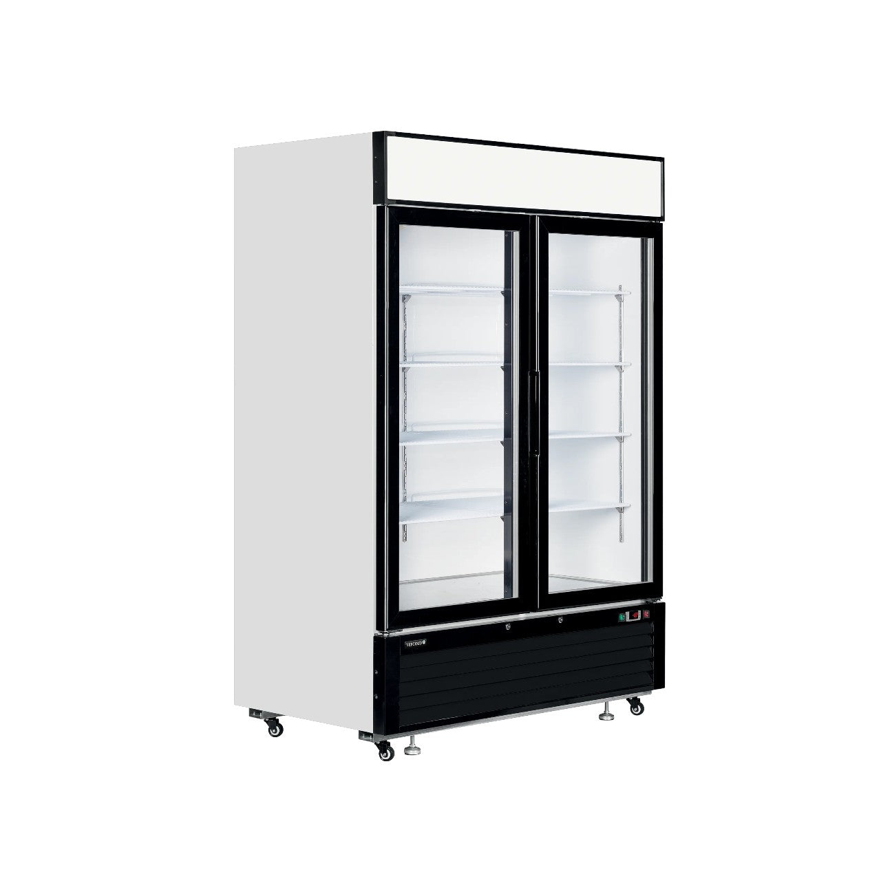 TEFCOLD LGF5000 Glass Door Display Freezer – 2 Hinged Doors, LED Lighting, Fan-Assisted Cooling, Automatic Defrost, Stainless Steel Interior, White Finish, Commercial Upright Freezer, -25°C to -14°C