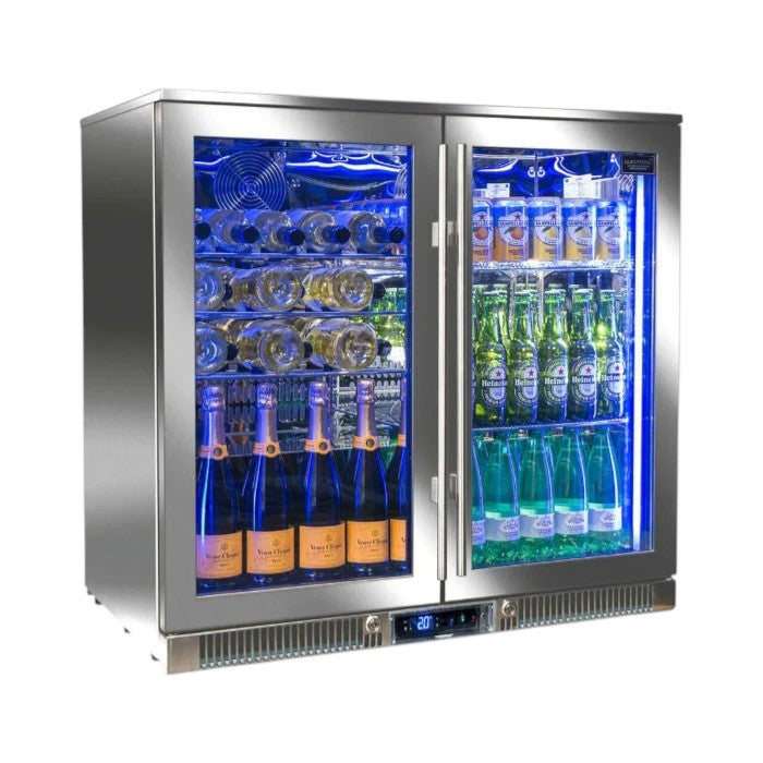 Blastcool Extremis XP2 Outdoor Refrigerator - Marine Grade Stainless Steel, Blue/White LED Lighting, IP24 Certified, 29717