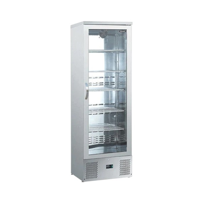Blizzard BAR10SS Upright Single Door Stainless Steel Bar Bottle Cooler | 324 Bottles, LED Lighting