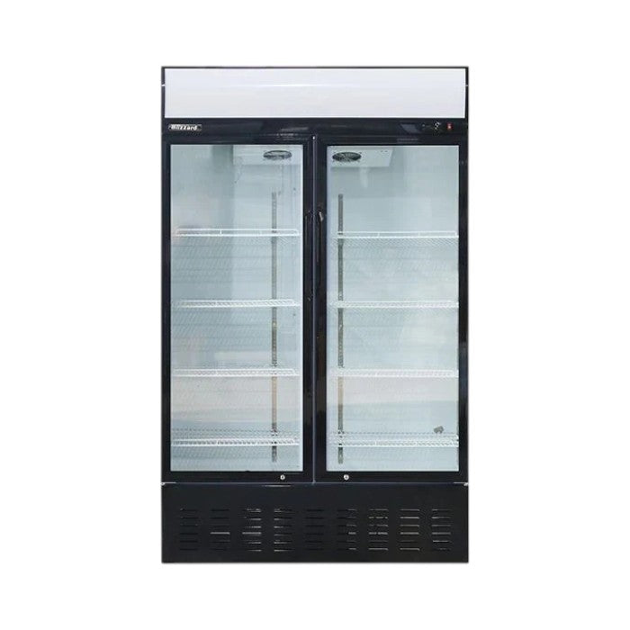 Blizzard Double Glass Door Merchandiser 630L – White Laminated Exterior with LED Illumination GD630