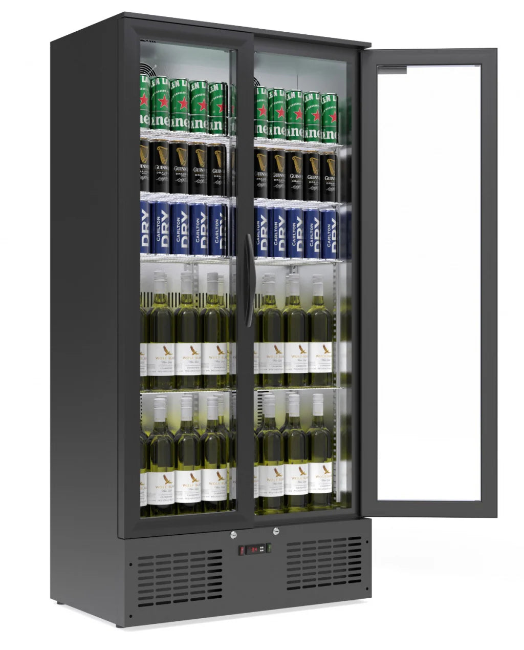 Empire CL-510H Double Door Back Bar Bottle Cooler, 466L Commercial Drinks Display Fridge