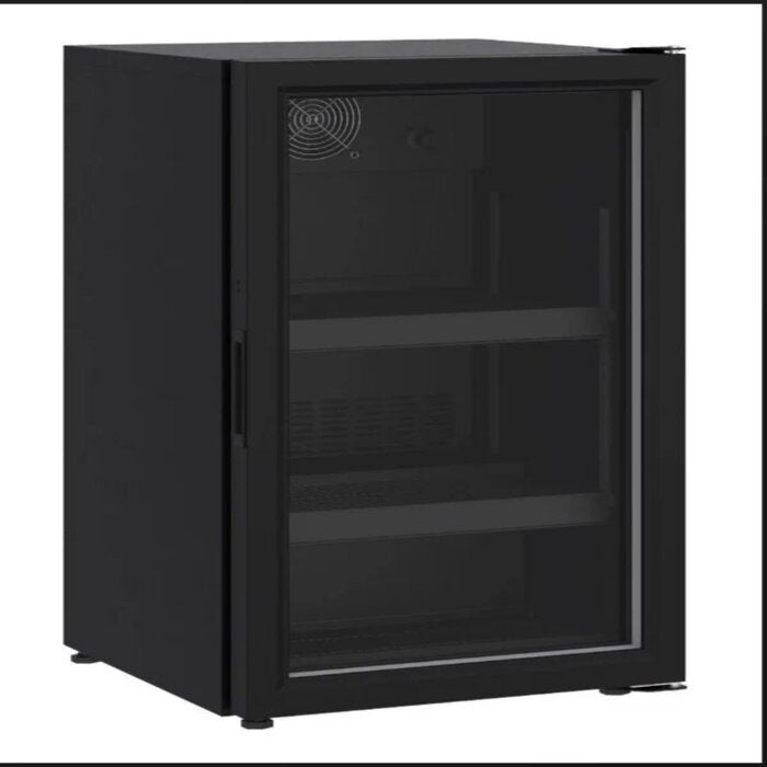 Combisteel 136L Single Door Back Bar Bottle Cooler – Black Beer Fridge with LED Lighting, Ventilated Cooling & Adjustable Shelves