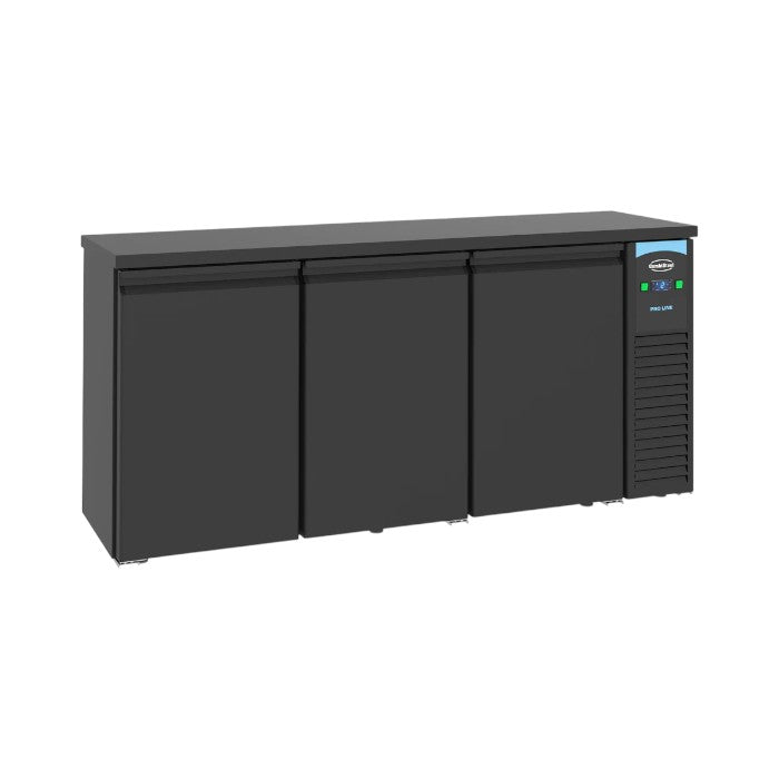 Combisteel 7489.5275 Triple Door Bar Cooler – Black, 500L, Ventilated Cooling, Pro Line