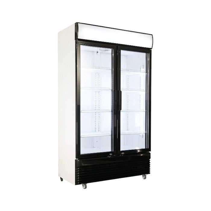Combisteel BEZ-750 GD Double Hinged Glass Door Merchandiser, 750L Display Fridge