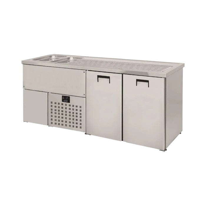 Combisteel Double Door Bottle Cooler Beer Tap Counter – Stainless Steel 430 – Full Bar Unit