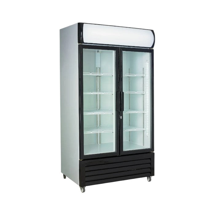 Combisteel Double Hinged Glass Door Merchandiser, 670L Display Fridge