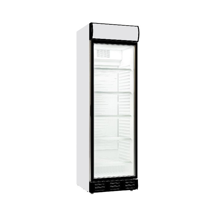 Combisteel Single Glass Door Display Cooler Fridge 382L | LED Lighting, Fan-Assisted Cooling & Lockable Door