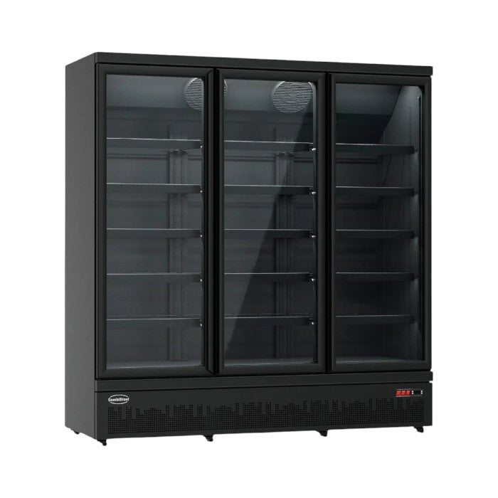 Combisteel Triple Glass Door Display Freezer 1450L, Black