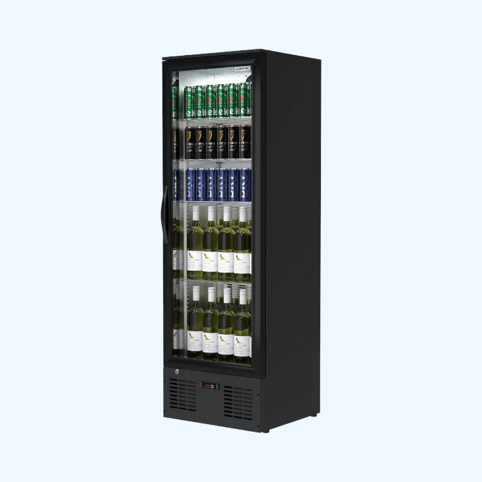 Empire Single Door Upright Back Bar Bottle Cooler 295L | Commercial Display Fridge with LED Lighting & Digital Temperature Control