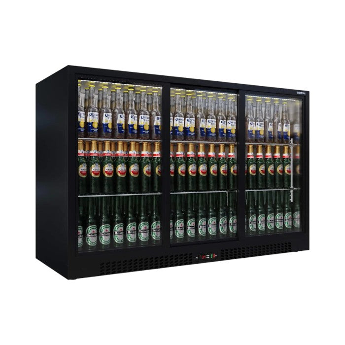 Empire Triple Door 330L Sliding Back Bar Cooler – Commercial Bottle Fridge | CL-320S