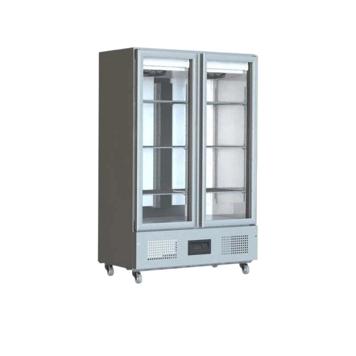Foster FSL800G/11-172 Slimline Glass Double Door Upright Refrigerated Cabinet – 800L, Stainless Steel