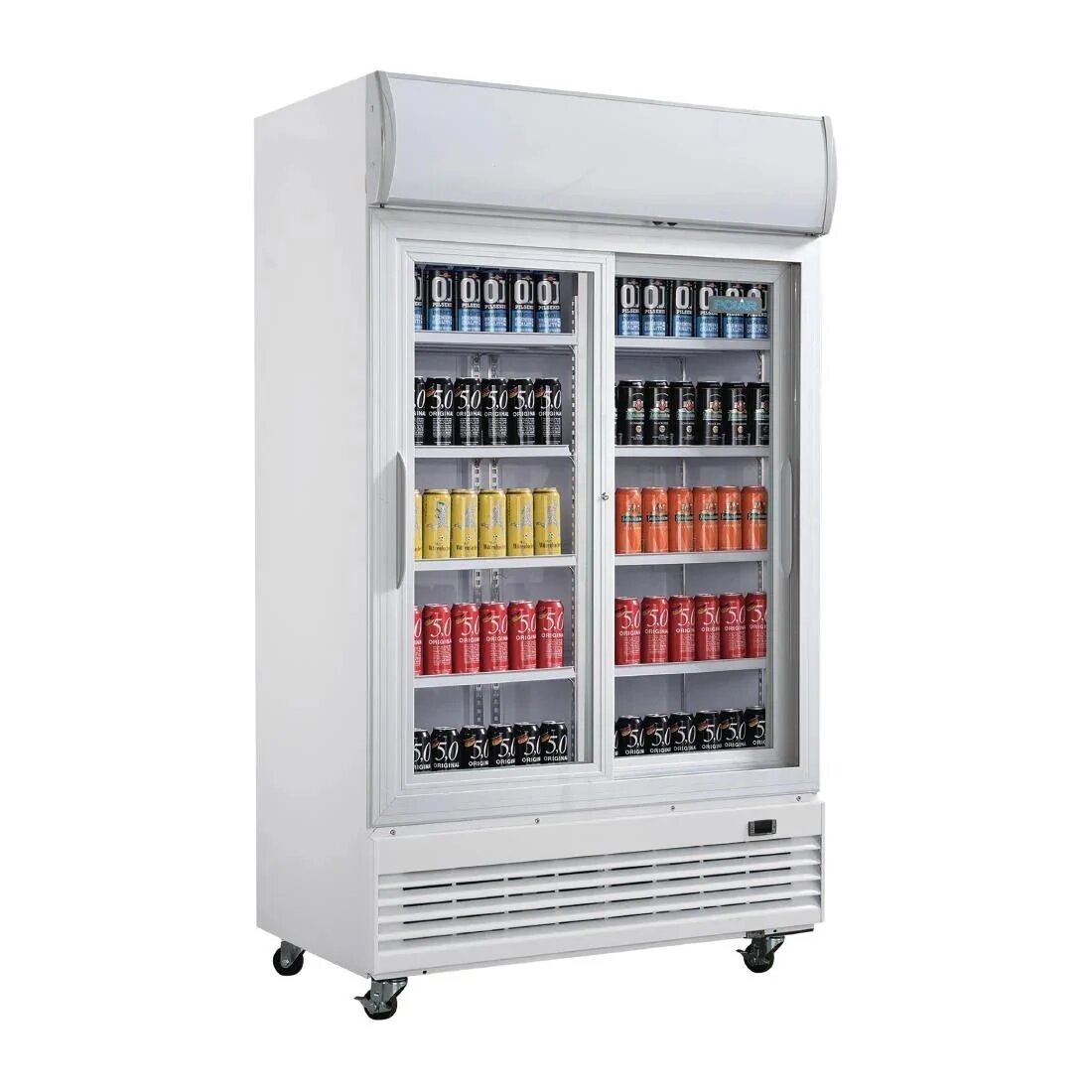 Polar GE581 Upright Display Cooler 950L Sliding White