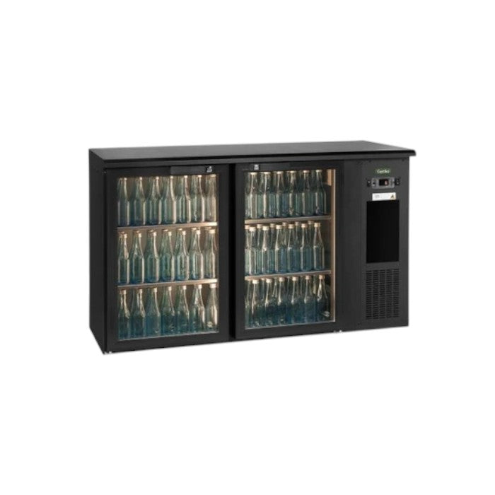 Gamko E3/22GMU84 Glass Double Door Undercounter Bottle Cooler, 344 x 330ml Bottles, 364L, Anthracite Black