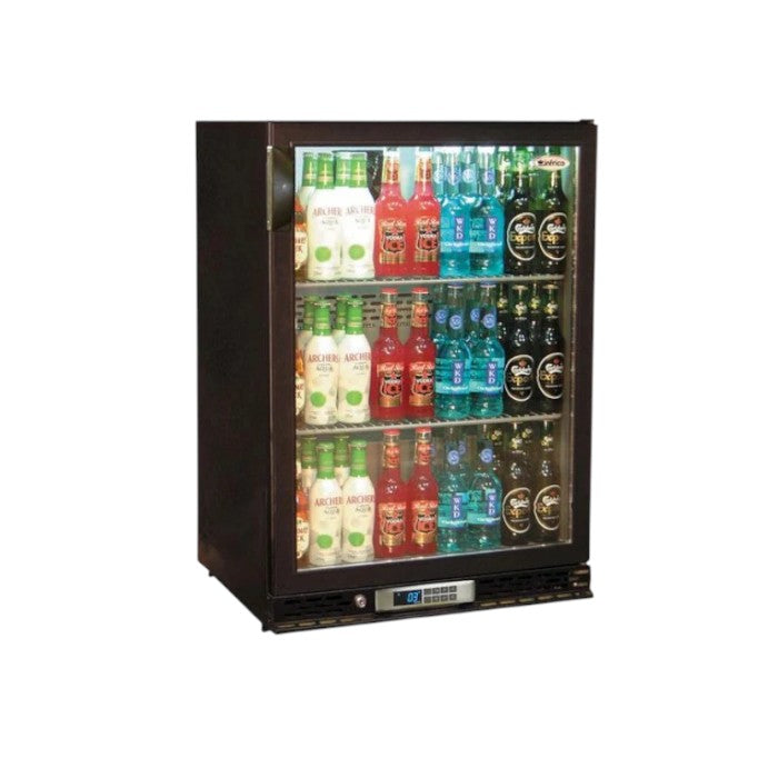Infrico Upright Counter Bottle Cooler - ZX1 | Charcoal with Black Door | 144 Bottle Capacity