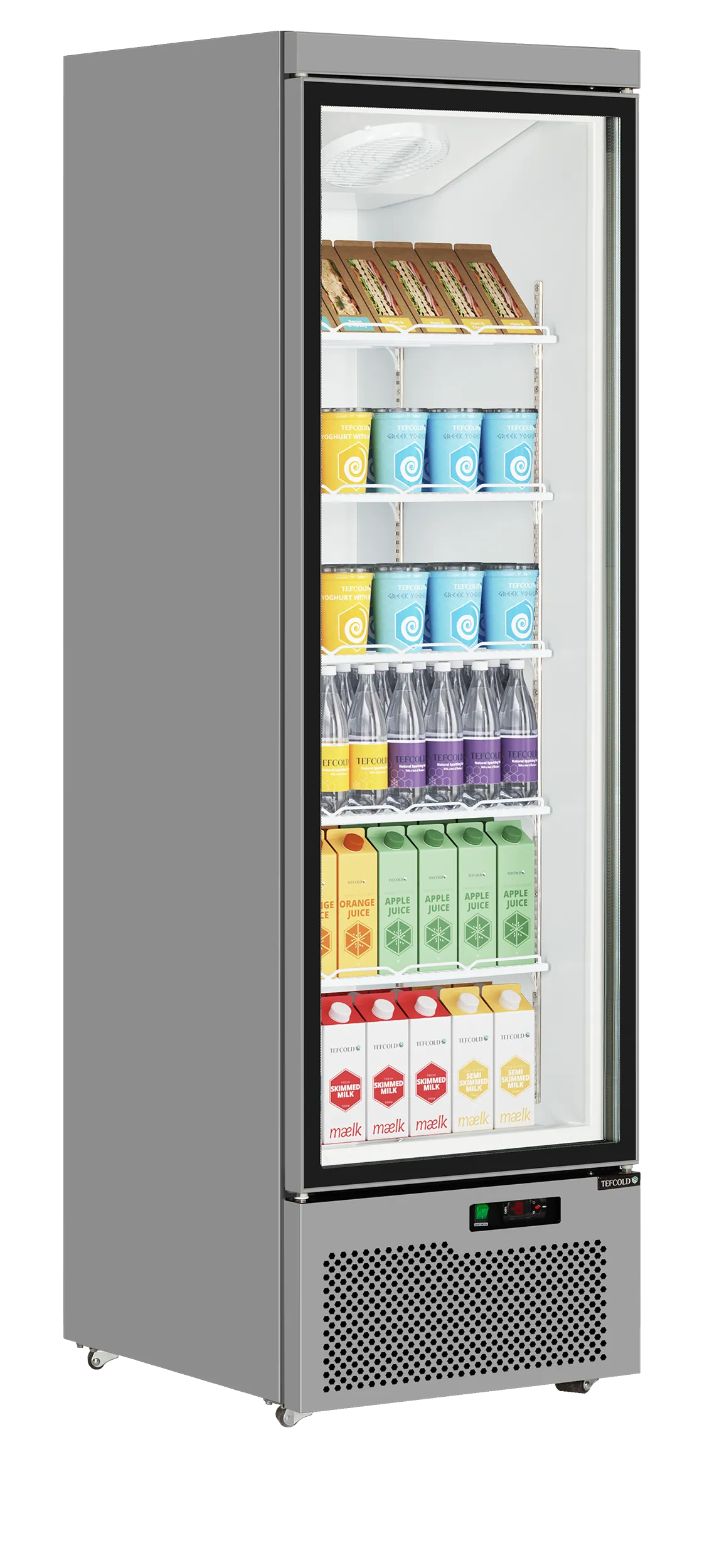 Glass Door Merchandiser Atom Maxi C1DS – Single Door, Ventilated Cooling, LED Interior, Adjustable Shelves, 459L Display Capacity
