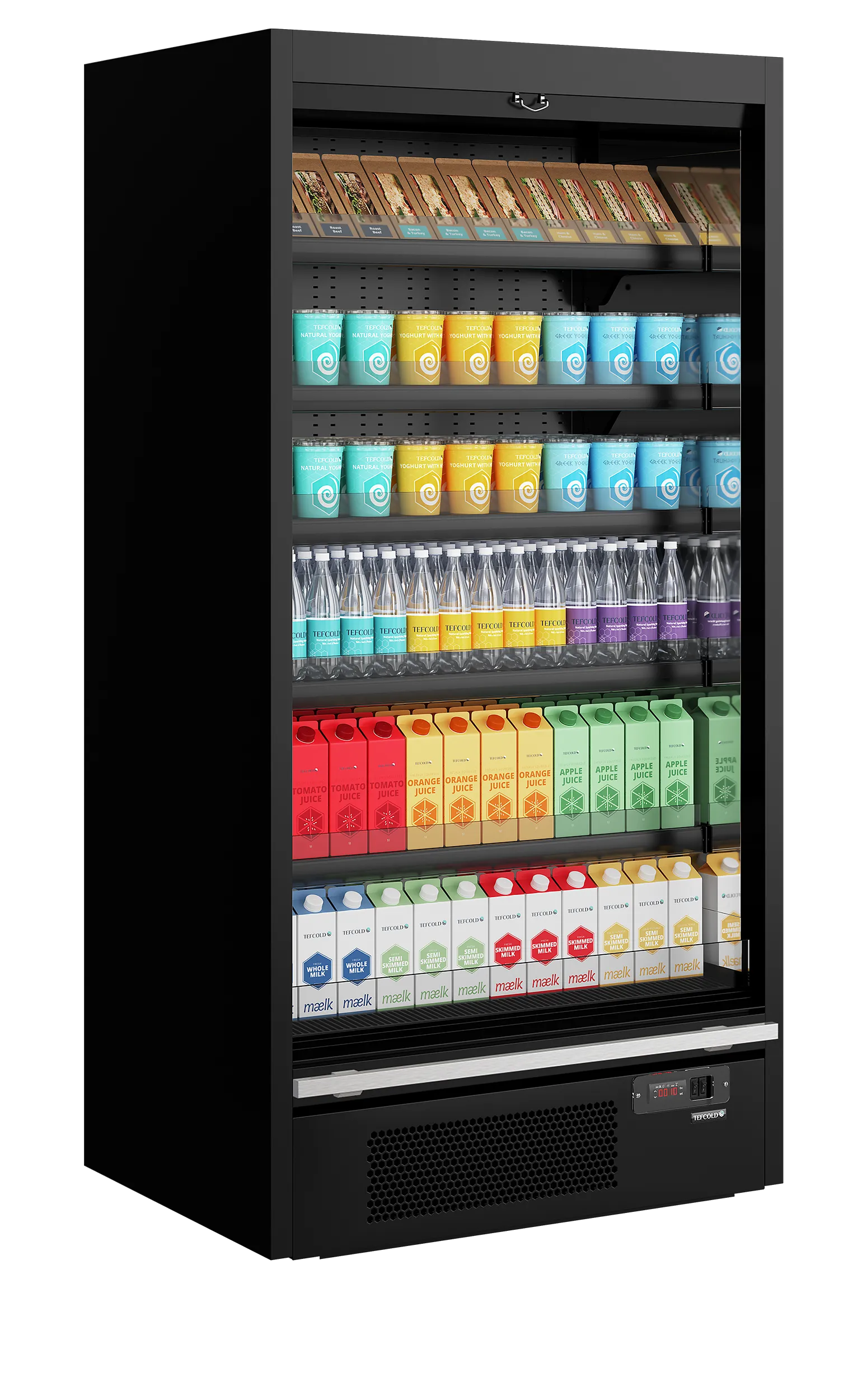 Galaxy+ GP10 Open Front Multideck Display Fridge – Black, Fan Assisted Cooling, LED Lighting, Adjustable Shelves