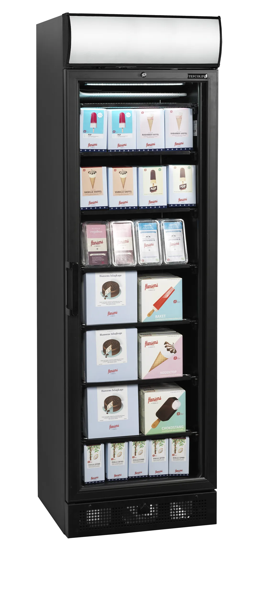 Glass Door Freezer UFSC371GCP – Black Display Freezer with Heated Glass Door, LED Interior & Canopy, 270L Capacity