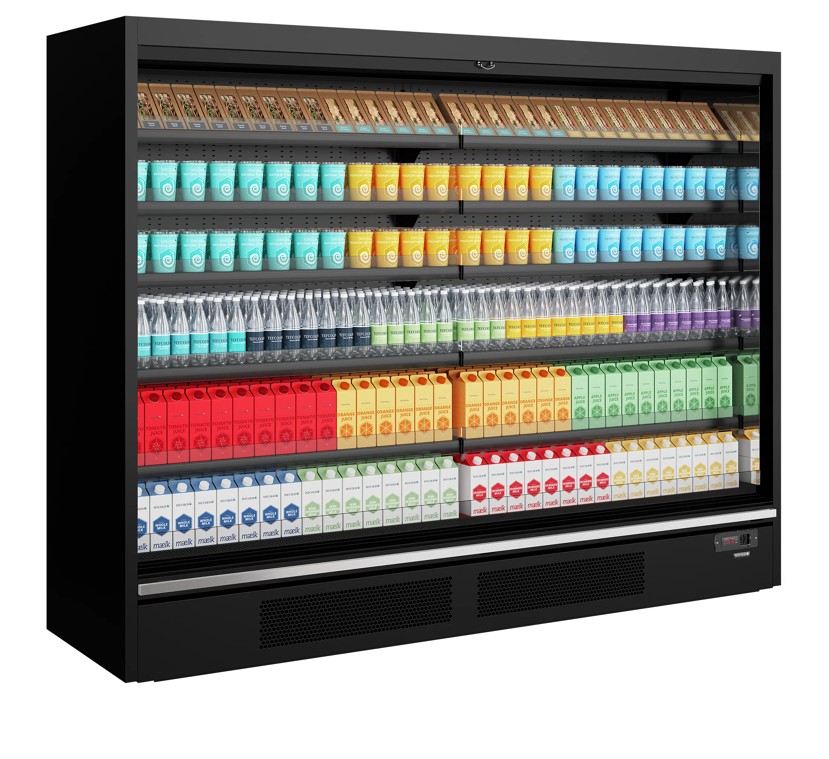 Multideck Galaxy+ GP26 Black Open Front Display Fridge, Fan Assisted Cooling, 5 Adjustable Shelves, -1 to +5°C