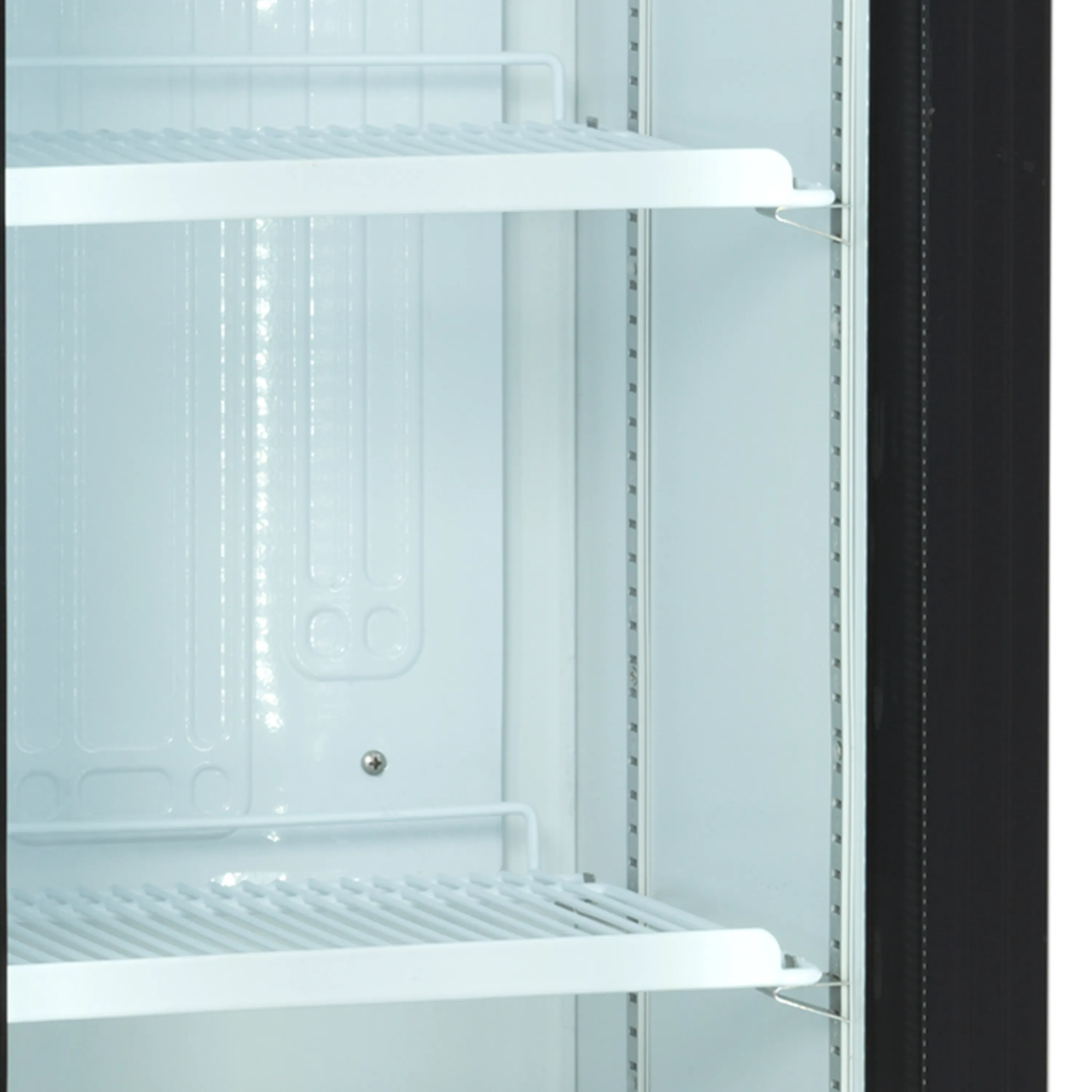 Slimline Glass Door Merchandiser FSC175H – 182L Fan Assisted Cooler with LED Lighting and Adjustable Shelves, White
