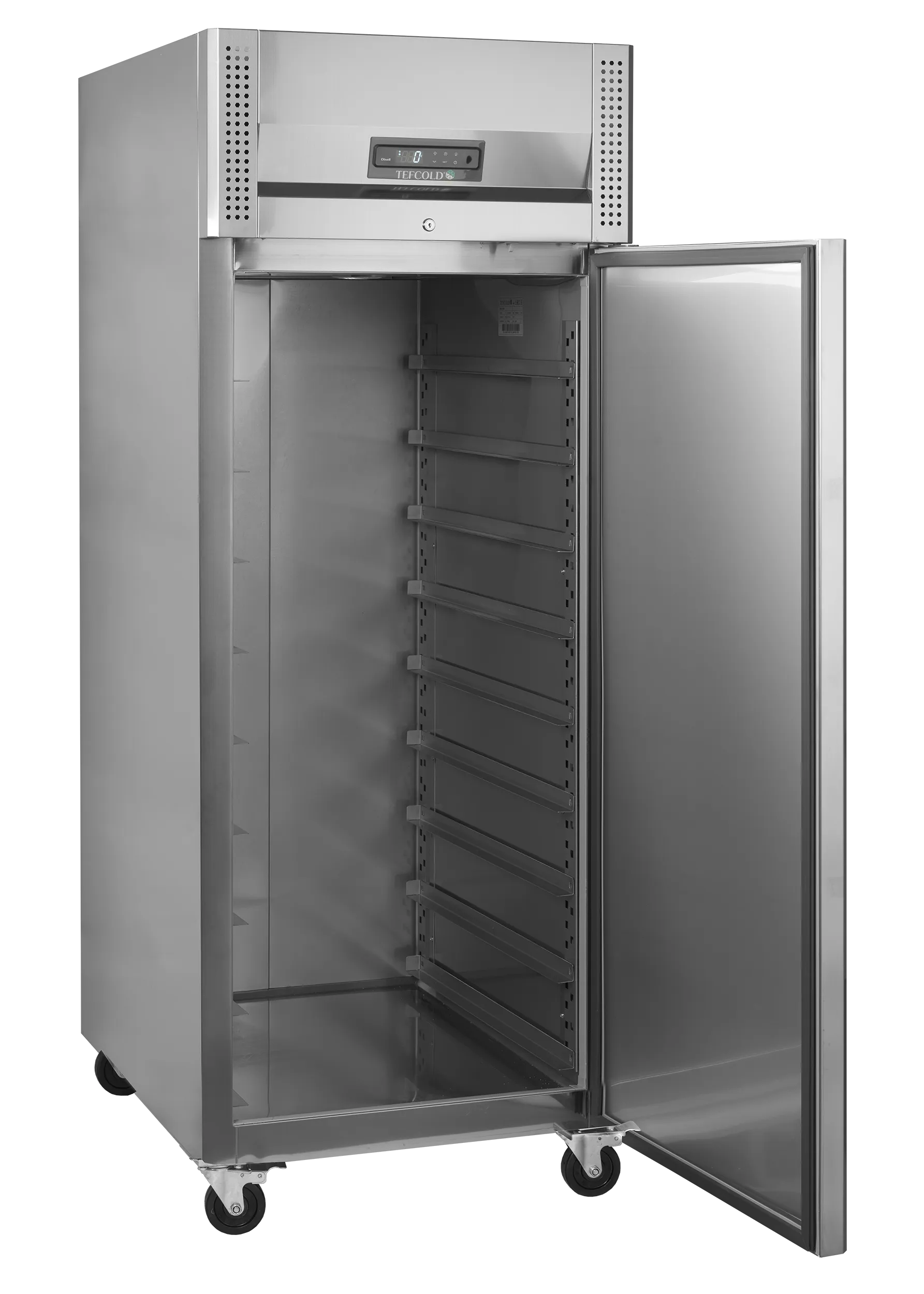 Upright Commercial Freezer BF850I – Stainless Steel SS304, Ventilated Cooling, 9 Wire Shelves, LED Light, -24 to -18°C, Bakery & Ice Cream Storage, 850L