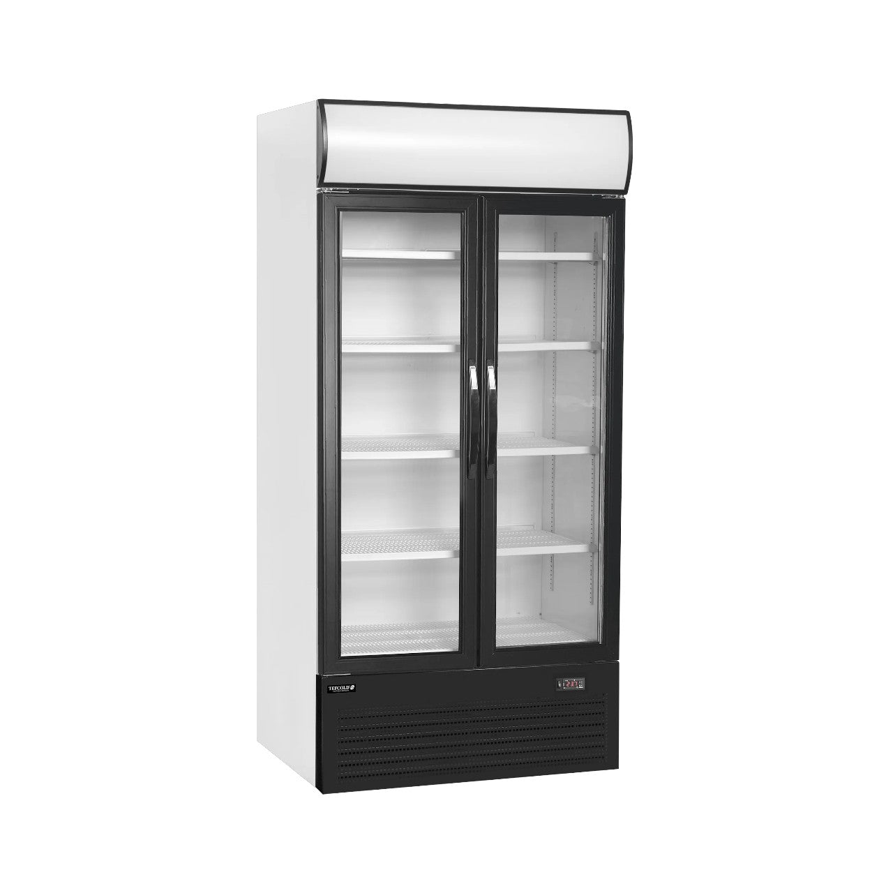 Glass Door Merchandiser FSC1000H – 2 Hinged Doors, Fan-Assisted Cooling, LED Lighting, White, 524L Net Capacity