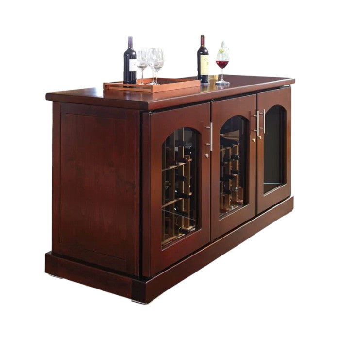 Le Cache Contemporary Credenza Wine Cabinet | Solid Wood with Cooling & Digital Controls