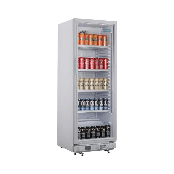 Polar C-Series Upright Display Cooler 346Ltr – White, Fan Assisted, LED Lighting, Commercial Refrigeration