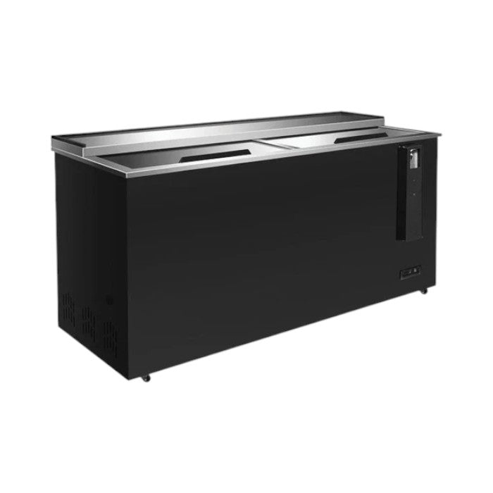 Prodis NTBD2 Horizontal Bottle Dump – 417L Capacity –| Black – Sliding Lids & Stainless Steel Top