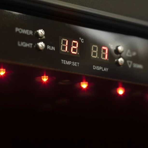 Tefcold TFW400F Wine Cooler – 165 Bottles, Frameless Glass Door, Adjustable Wooden Shelves, Fan-Assisted Cooling, Black