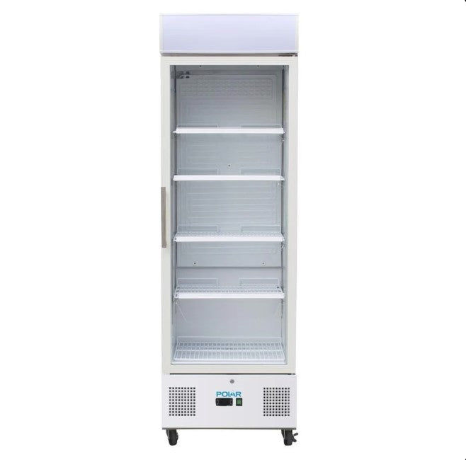 Polar DM076 Display Fridge 336L | White, Fan-Assisted Cooling & LED Lighting