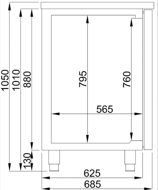 Combisteel Beer Counter 3 Doors 2L – Stainless Steel 430 – Commercial Beer Keg Counter – 489.5340