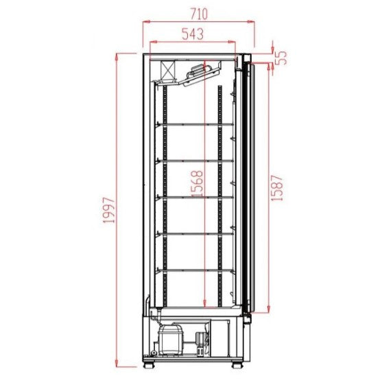 Combisteel Single Glass Door Display Cooler Fridge JDE-600R | 600L, Ventilated Cooling & LED Lighting