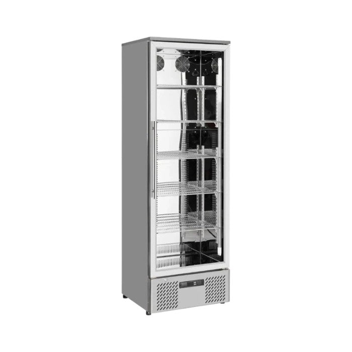 Sterling Pro SP110-STS Stainless Steel Single Door Upright Bottle Cooler 293L | LED Lighting & Adjustable Shelves